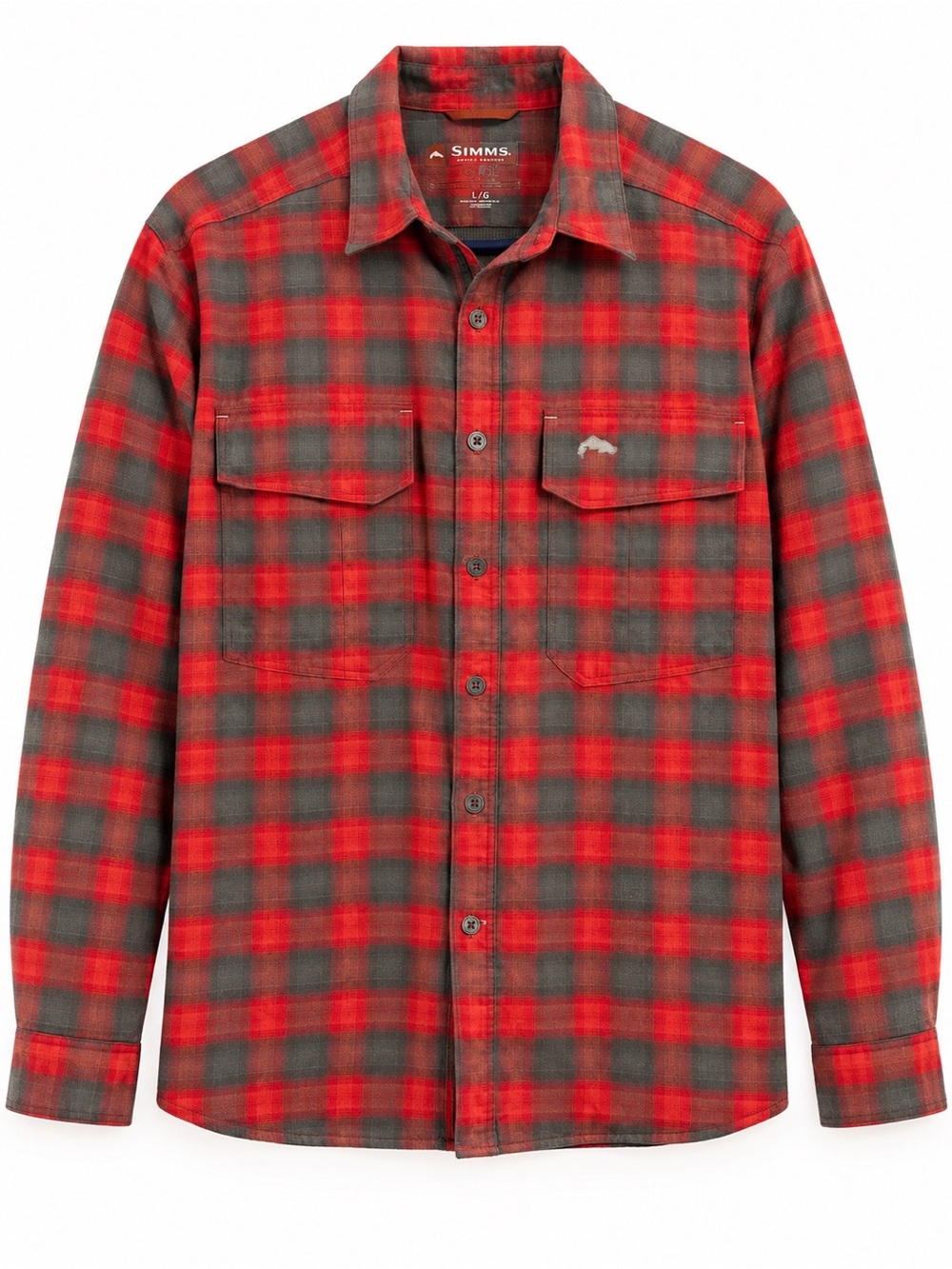 Simms Coldweather LS Shirt Fury Plaid Men’s L